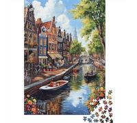Canal Amsterdam 1000 Pièces Puzzle Coloré Puzzle Adulte Impossible Loisir Détente Pièces Parfaitement Assorties The Art of Colour 1000pcs (75x50cm)