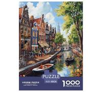 Canal Amsterdam Puzzle 1000 Pièces Educa Jouet Cadeau Unique DécoRation Intérieure Art Jeu Éduchatif Challenge Toy Adultes & Enfants des 14 Ans 38x26cm/1000pcs