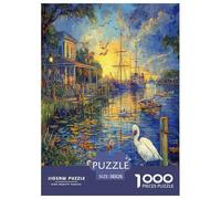 Canal Amsterdam Puzzles 1000 Pieces Cadeau Unique Art Jeu Éduchatif Challenge Toy À De Qualité Supérieure Peinture Art pour Adultes Et Enfants 38x26cm/1000pcs