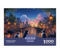 Canal Amsterdam1000 Pièces Puzzlepaysage pour Adultes Jeu D'Intelligence Parfaitpourla Détente Paysagedes QuatreSaisons 70x50cm/1000pcs