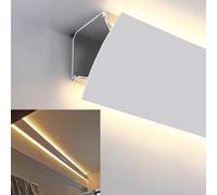 Canal de bande LED en aluminium pour éclairage indirect, moulage de couronne de plafond et couverture de plinthe, goulotte de lumière linéaire