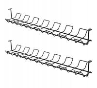 Canal de câble horizontal KADAX en acier, 72,5 x 16,5 x 8,7 cm, noir,...