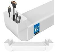 KOTARBAU® Cache Cable - Goulotte Passe Cable - PVC - 120 x 60 mm - 63 cm - Blanc - Mural - Goulotte Electrique - Cache Fil Electrique - Installation Facile