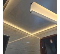Canal de diffuseur de lumière LED en aluminium | Éclairage indirect de mur de plafond blanc de plusieurs tailles(3ft(1m))