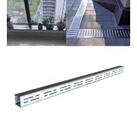 Canal de douche linéaire pour béton et salle de bain - Grille de sol en acier inoxydable durable - Motif barres élégantes - Finition argentée - 101,6 cm