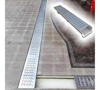 Canal de drainage 1 2 5 Caniveaux Commerciaux, Grilles Caniveau Robustes Qualité Industrielle, Système Drainage Linéaire Supportant Une Charge 907 Kg (2000 Lb)(1 pcs,100x30X35cm/39.4x11.8x13.8")