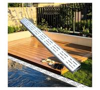 Canal de drainage en acier inoxydable avec grille amovible 304 - Filtre de vidange linéaire pour blocage des déchets - Système de drainage extérieur (H x l x l) 5 x 15 cm