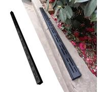 Canal de drainage en acier inoxydable noir de 1 m avec grille - Gouttière linéaire durable pour une utilisation en intérieur et en extérieur (10 x 5 cm/4 x 2) - Solution élégante de gestion de l'eau