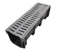 Canal de drainage extérieur en résine en forme de U pour jardin, cour, terrasse, piscine, terrain de sport, allées et solution efficace de gestion de l'eau