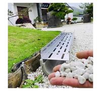 Canal de drainage extérieur, gouttières cachées en forme de U avec grille en métal, système de drainage en résine résistant aux intempéries pour terrasse, aménagement paysager, chemin de jardin (lot