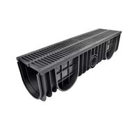 Canal de drainage linéaire durable en forme de U avec grilles for cour, patio et cuisine - Solution de gestion efficace de l'eau(1000x300x300mm)