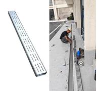 Canal de drainage linéaire en acier inoxydable de 3,5 x 3 à 15 x 5 cm, solution de drainage durable pour une gestion efficace de l'eau (l 8 x H 5 cm)