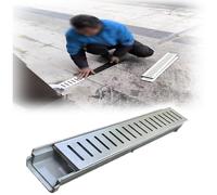 Canal de drainage linéaire en acier inoxydable, système de gouttière durable pour la gestion de l'eau de l'allée extérieure et de la terrasse