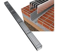 Canal de drainage mince en acier inoxydable - Gouttières en métal 304 pour extérieur, cour, balcon, porche et jardin - Kit de drainage de tranchée avec grille argentée (l x H x H x H) : 65 x 50 mm