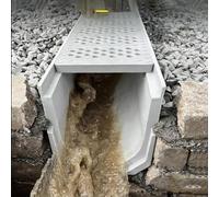 Canal de drainage Système De Caniveaux Avec Grille, Dispositif Linéaires Pour Allées En Béton, Caniveau Robuste Pour L'évacuation Des Eaux Pluviales Et Terrasses(Style 1,100x30X40cm/39.4x11.8x15.7in)