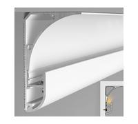 Canal de moulage de couronne LED en aluminium pour éclairage indirect, 1,5 m, diffuseur LED monté en surface, solution d'éclairage élégante pour décoration d'intérieur