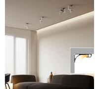 Canal de plafond LED en aluminium pour bande lumineuse, moulure couronne, éclairage indirect, diffuseur de fond, décoration murale, 1,5 m - Améliorez l'ambiance