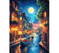 Canal de Venise au Clair de Lune Puzzle 300 Pièces pour Adultes Challenge 3D Unique Educa Jeu De Réflexion Relaxation Artistique Cadeau De Famille Décoration 300 PCS