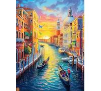 Canal de Venise au Coucher du Soleil 1000 Pièces Puzzle Amateur d'art en Carton Épais Haute Densité Animaux et Plantes Difficile Niveau Expert Décoration Murale Idée Cadeau Anniversaire 1000 PCS