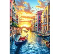 Canal de Venise au coucher du soleil 500 Pièces Puzzle Adolescent En Carton Anti-Déchirure Animal mignon de conte de fées Difficulté Moyenne Activité Éducative Jeu De Société Cadeau Anniversaire Pas C