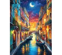 Canal de Venise la Nuit 1000 Pieces Casse-tête Amateur d'art en Carton Haute Qualité Difficile Niveau Expert Décoration Murale Cadeau Fête des Mères Haute Qualité 1000 PCS