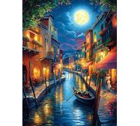 Canal de Venise la Nuit 500 Pieces Casse-tête Famille en Carton sans Déformation Haute Qualité Difficulté Moyenne Activité Familiale Anti-Stress Cadeau 500 PCS