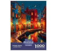Canal de Venise Puzzle 1000 Pièces - Défi Stratégique pour Adultes, Découpe Précise, Relaxation, Soirée Jeux en Famille, 52x38cm/1000pcs