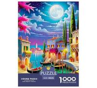 Canal de Venise Puzzles 1000 Pieces Cadeau Unique La Capitale Romantique Jeu Éducatif Challenge Toy À De Qualité Supérieure Peinture Art pour Adultes Et Enfants 38x26cm/1000pcs