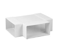 Canal de ventilation plat - 90 x 220 mm - Raccord en T - Colliers