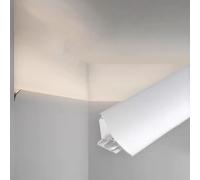 Canal d'éclairage indirect à DEL - Rail en aluminium de 2,5 m avec diffuseur pour salon, garniture de cloison sèche, décoration élégante de corniche, solution d'éclairage moderne pour la maison
