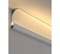 Canal d'éclairage indirect à LED, moulage de plafond en aluminium pour une utilisation en intérieur, plinthes profilées, idéal pour l'installation de bandes LED, finition noire ou blanche