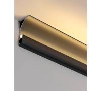Canal d'éclairage indirect à LED, moulage de plafond en aluminium pour une utilisation en intérieur, plinthes profilées, idéal pour l'installation de bandes LED, finition noire ou blanche