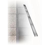 Canal d'évacuation en acier inoxydable robuste - Tranchée linéaire pour allée et terrasse - Design facile à nettoyer - Idéal pour la gestion de l'eau de pluie - 5 x 5 cm - Construction durable