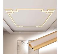Canal en aluminium pour éclairage indirect à DEL doré, 3 m de long pour plafonnier et mur, parfait pour une ambiance de salon