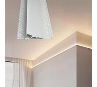 Canal en aluminium pour éclairage indirect à DEL - Profil de moulage de couronne pour bandes LED, rondelle murale encastrée de 0,9 à 30,5 m pour la maison, le salon et la décoration intérieure (30 m)