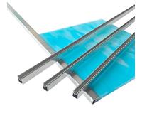 Canal en U de 9,5 mm en zinc pour encadrement de vitraux, 0,9 m x 12 bandes au total 11 m.