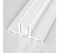 Canal en Verre Profilé en T Encastré Sol Alliage D'aluminium, Rainure Fixation Porte Douche Séparation Blanche Sans Cadre, Guide Retenue Panneau Personnalisable(W8mm(5/16"),L2.30m/7.5ft)