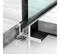 Canal en Verre Rainure de Fixation Encastrée pour Le Verre, Canal Fixe Invisible Panneau Paroi Douche Effet Ondulé Sans Cadre, Rail Paroi Douche Découpable(W10mm(3/8"),L2m/6.6ft)