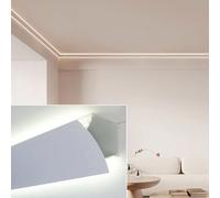Canal LED à double lumière en métal pour plafond et mur, corniche moderne moulure couronne, cadre de montage en surface pour salon et chambre à coucher, vis incluses