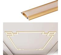 Canal LED en aluminium doré avec couvercle transparent - Diffuseur de lumière de style oriental pour couloirs - Solution d'éclairage LED décorative de 18 m