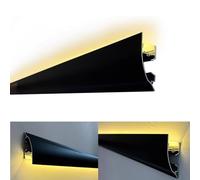 Canal LED flexible pour montage, diffuseur de moulage de couronne en aluminium de 4,9 m pour plafond, éclairage sur rail avec capuchon, parfait pour décoration d'éclairage de bande LED