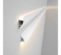 Canal LED pour bande lumineuse, rail en aluminium pour éclairage indirect, profil durable pour salon, chambre à coucher, plafond, décoration murale