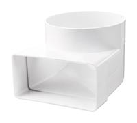 Canal plat - Système de ventilation - Chauffage - Refroidissement - En PVC - Rond - Rectangulaire - Coude de canal vertical et horizontal - Plaque murale en T - Blanc (pièce de renvoi 90° pour canal