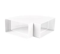 Canal plat - Système de ventilation - Chauffage - Refroidissement - Climatiseur - En PVC - Rond sur carré - Coude de canal vertical et horizontal - Plaque murale en T blanche (coude horizontale à 90°,
