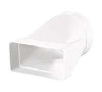 Canal plat - Système de ventilation - Chauffage - Refroidissement - En PVC - Rond - Rectangulaire - Coude de canal vertical et horizontal - Plaque murale en T - Blanc (transition ronde sur