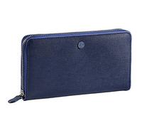 Canal Saint-Martin - Compagnon Grand modèle Bleu - Porte-Monnaie pour Femme en Cuir véritable - Portefeuille en Vachette Pleine Fleur - 12 emplacements pour Carte