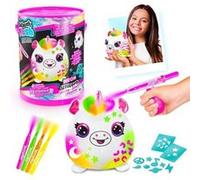 Canal Toys - Airbrush Plush - Baril Peluche Squish Néon avec Feutres et Pochoirs - AIR 022 Rose G