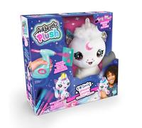 Canal Toys - Airbrush Plush - Peluche Licorne Cosmique à Personnaliser avec Corne Lumineuse - avec Carte de prédiction, feutres et pochoirs - AIR 028, Blanc
