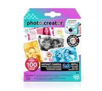 Canal Toys - Photo Creator 2.0 - Recharge Papier Photo | 100 Feuilles Brillantes + 2 Planches de Stickers | Impression instantanée sans Encre - Compatible Photo Creator (Vendu séparément) - CLK 051