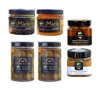 Canalotto Farm - Sélection petit-déjeuner - 2 x 190 g Olives parfaites en saumure + 2 x 250 g Confitures + 2 x 350 g Miel